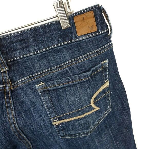 American Eagle Artist Bootcut Stepped On Hem Low Rise Jeans Size 8 Short Y2K - Picture 6 of 11